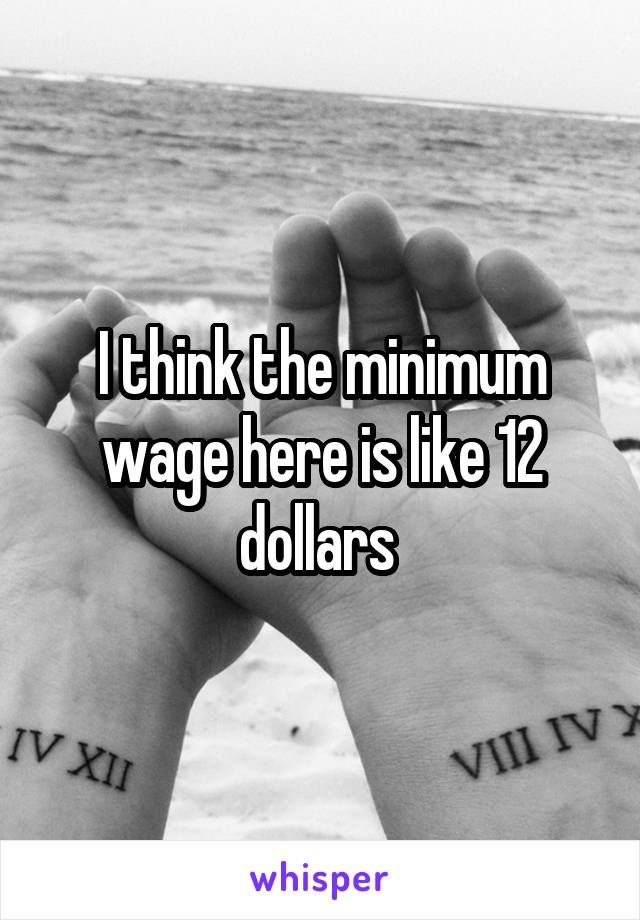 I think the minimum wage here is like 12 dollars 