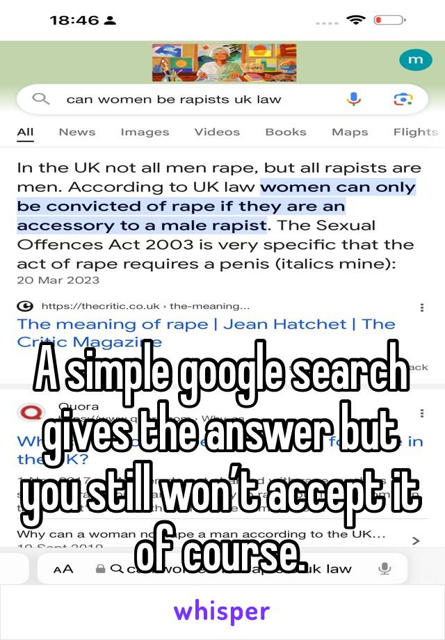 A simple google search gives the answer but you still won’t accept it of course. 