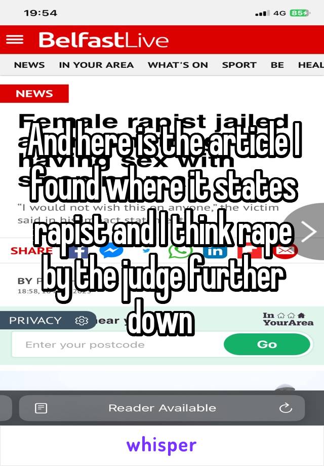 And here is the article I found where it states rapist and I think rape by the judge further down 