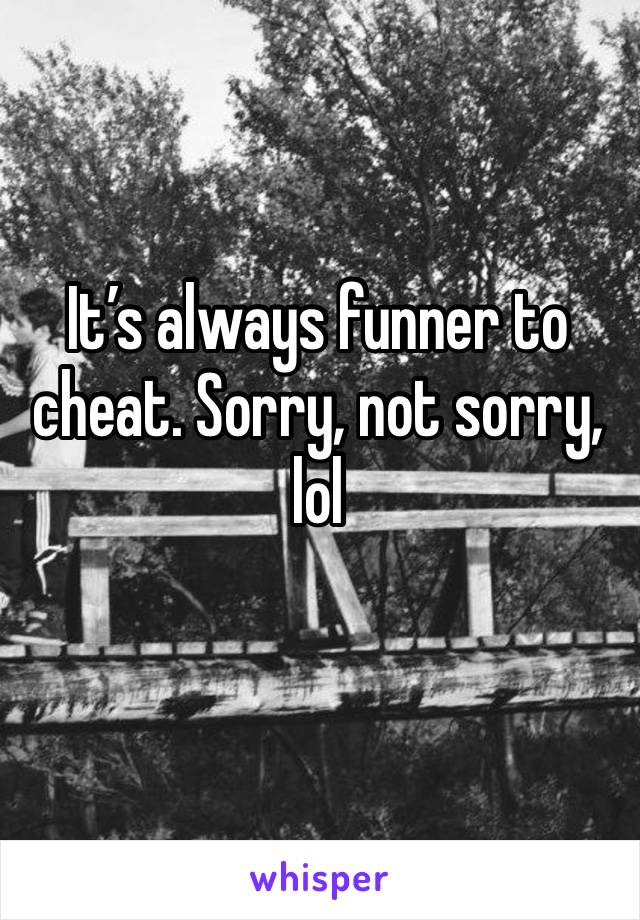 It’s always funner to cheat. Sorry, not sorry, lol 