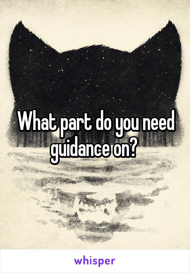 What part do you need guidance on? 