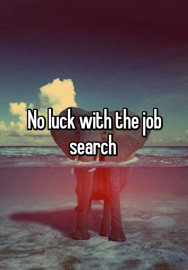 No luck with the job search 