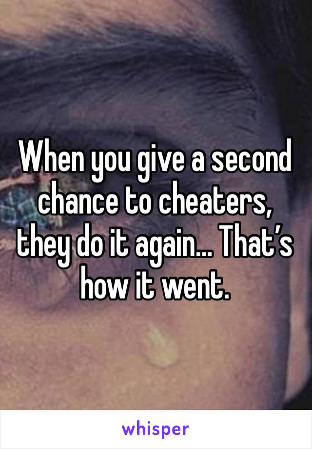 When you give a second chance to cheaters, they do it again… That’s how it went. 