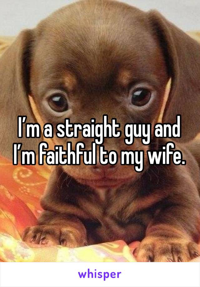 I’m a straight guy and I’m faithful to my wife.