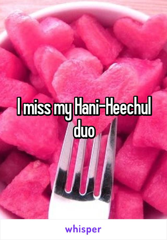 I miss my Hani-Heechul duo