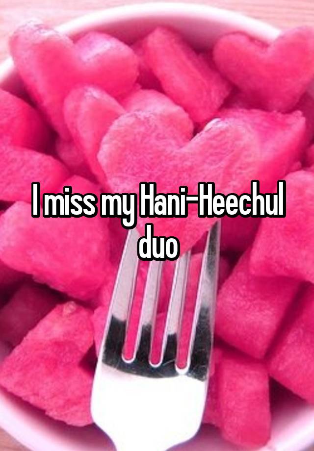 I miss my Hani-Heechul duo