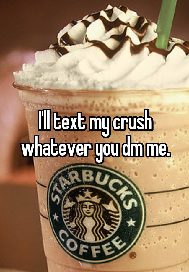 I'll text my crush whatever you dm me.