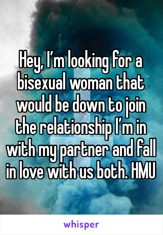 Hey, I’m looking for a bisexual woman that would be down to join the relationship I’m in with my partner and fall in love with us both. HMU 