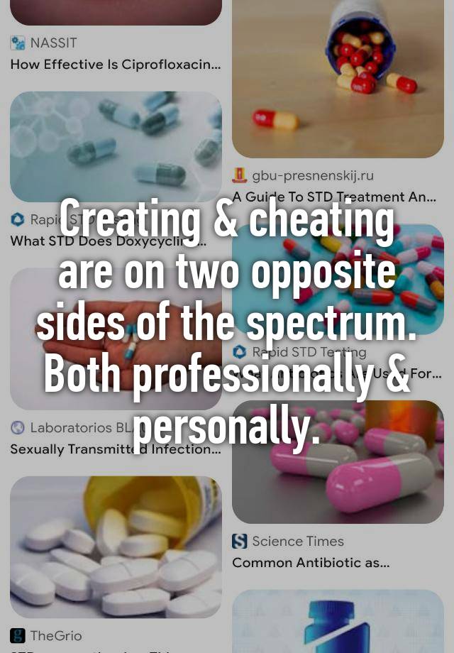 Creating & cheating
are on two opposite sides of the spectrum.
Both professionally & personally.