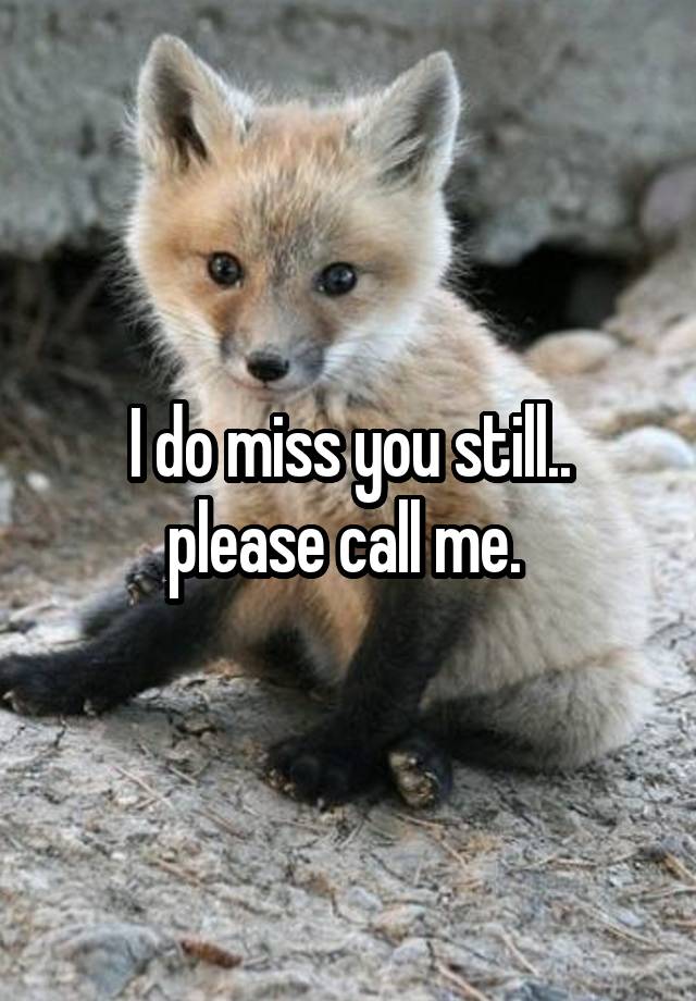 I do miss you still.. please call me. 