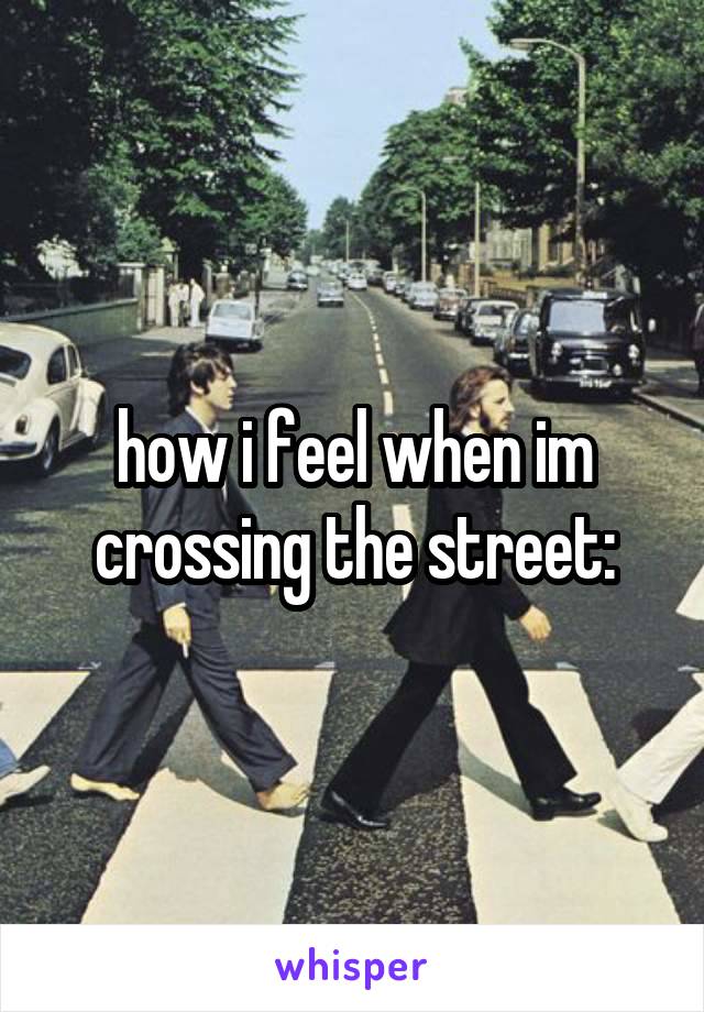 how i feel when im crossing the street: