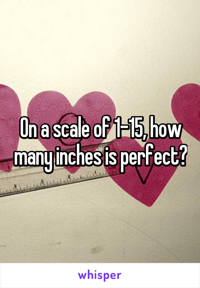 On a scale of 1-15, how many inches is perfect?