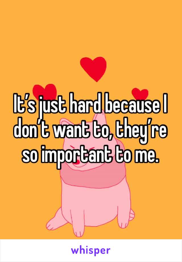 It’s just hard because I don’t want to, they’re so important to me.