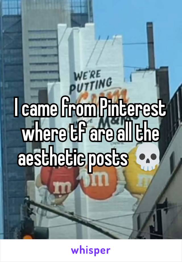 I came from Pinterest where tf are all the aesthetic posts 💀