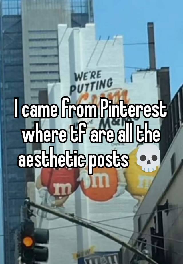 I came from Pinterest where tf are all the aesthetic posts 💀