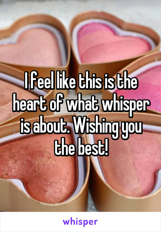 I feel like this is the heart of what whisper is about. Wishing you the best!