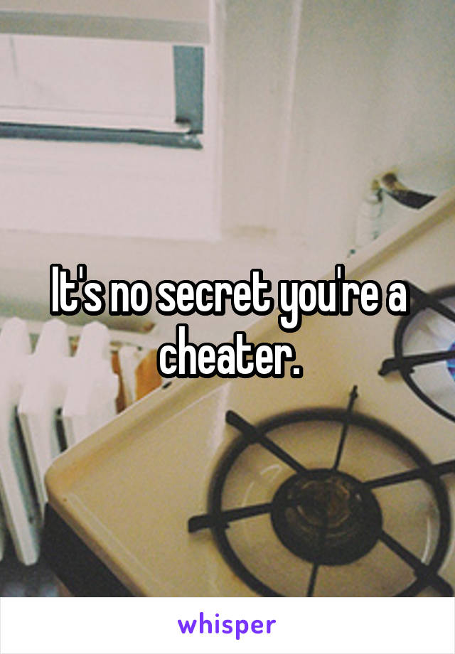 It's no secret you're a cheater.