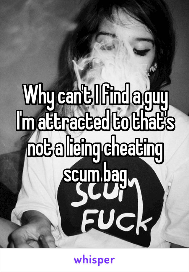 Why can't I find a guy I'm attracted to that's not a lieing cheating scum bag