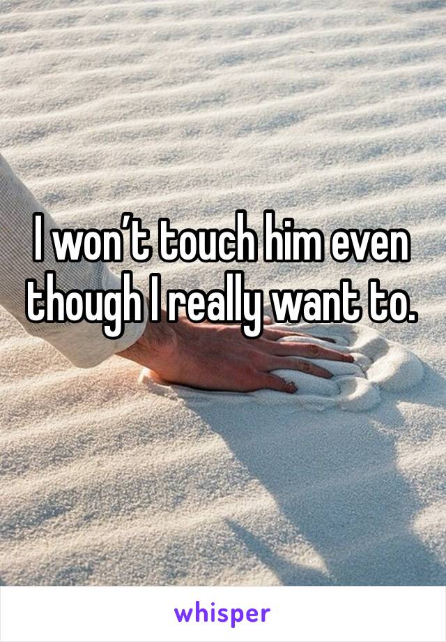 I won’t touch him even though I really want to. 