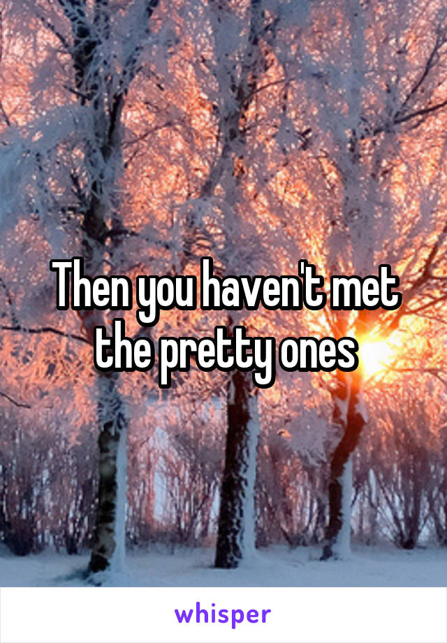 Then you haven't met the pretty ones