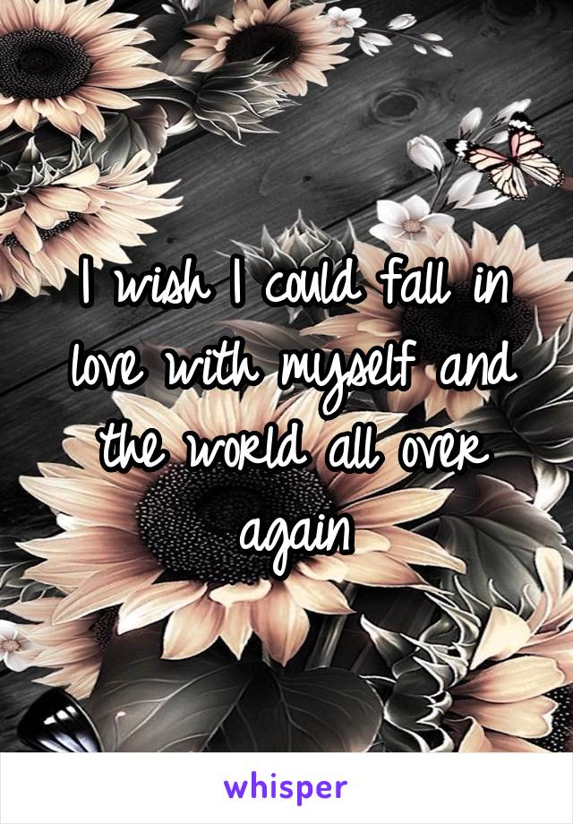 I wish I could fall in love with myself and the world all over again