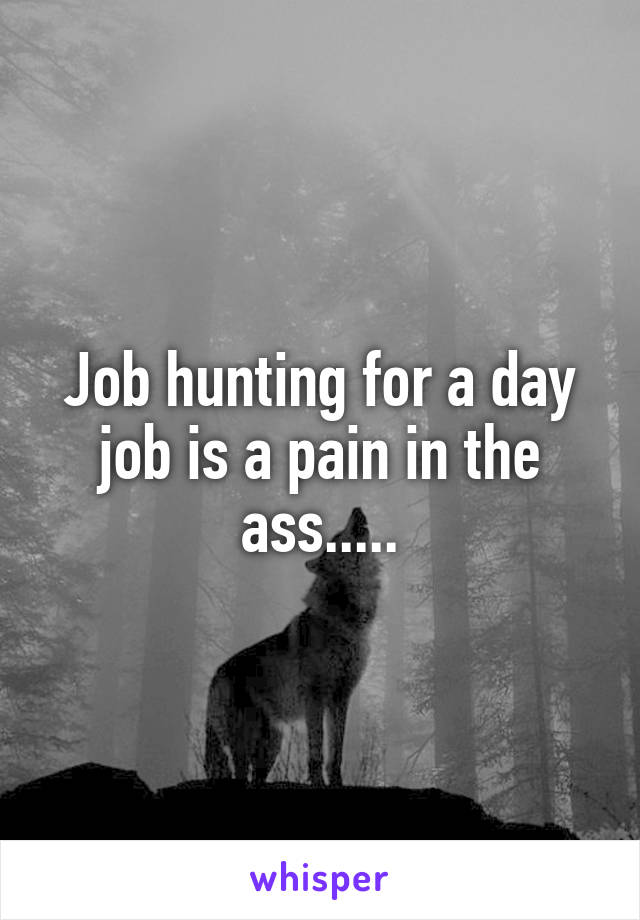 Job hunting for a day job is a pain in the ass.....