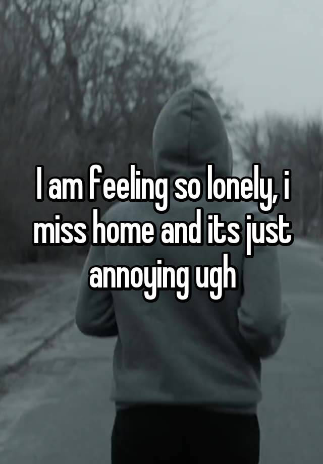 I am feeling so lonely, i miss home and its just annoying ugh