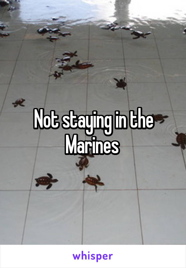 Not staying in the Marines 