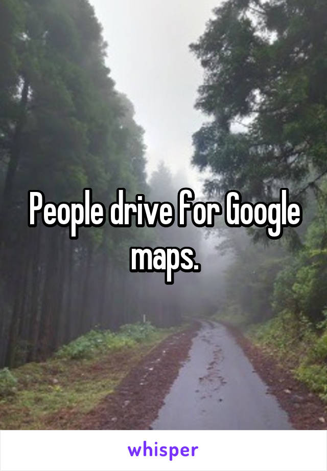 People drive for Google maps.