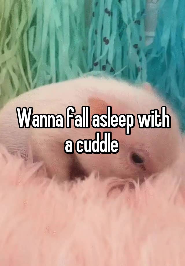 Wanna fall asleep with a cuddle 