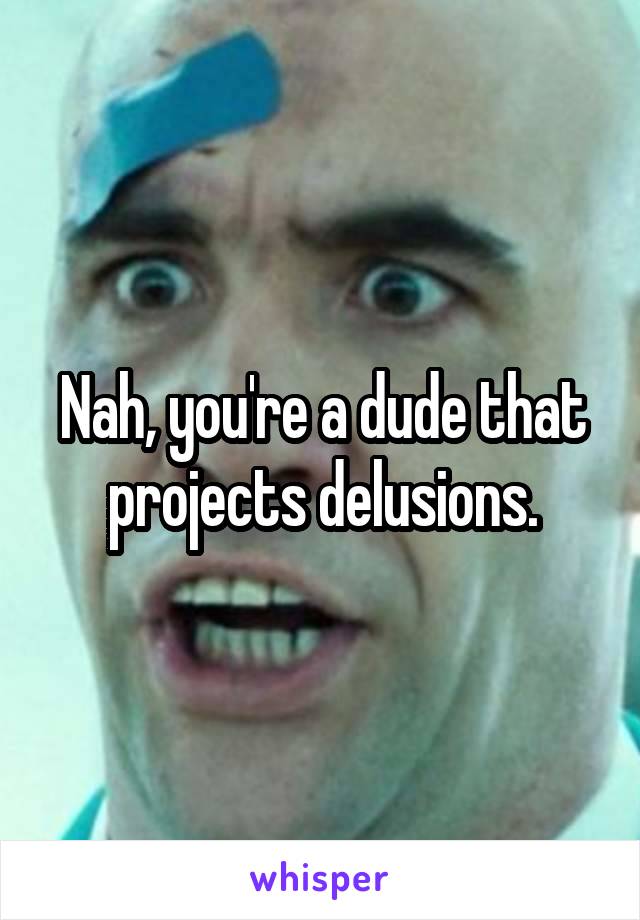 Nah, you're a dude that projects delusions.