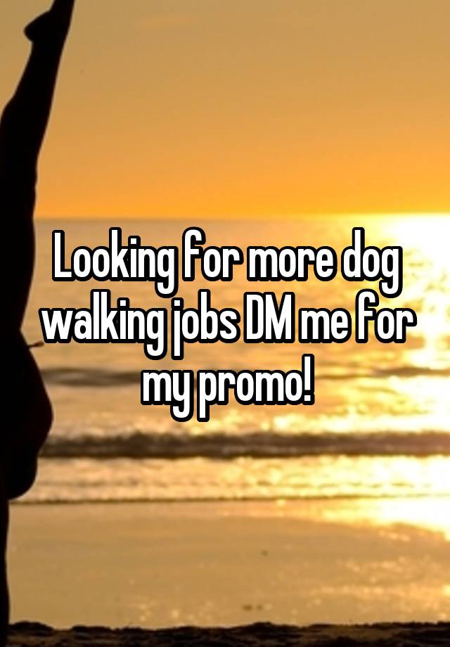 Looking for more dog walking jobs DM me for my promo!