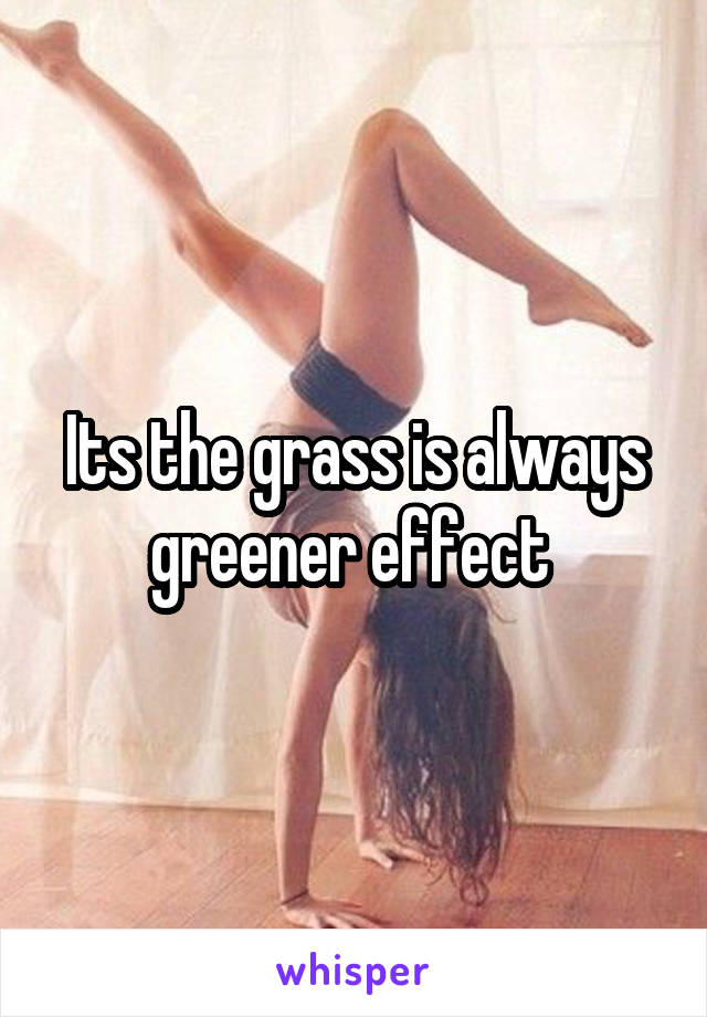 Its the grass is always greener effect 