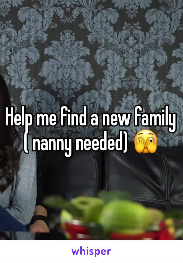 Help me find a new family ( nanny needed) 🫣