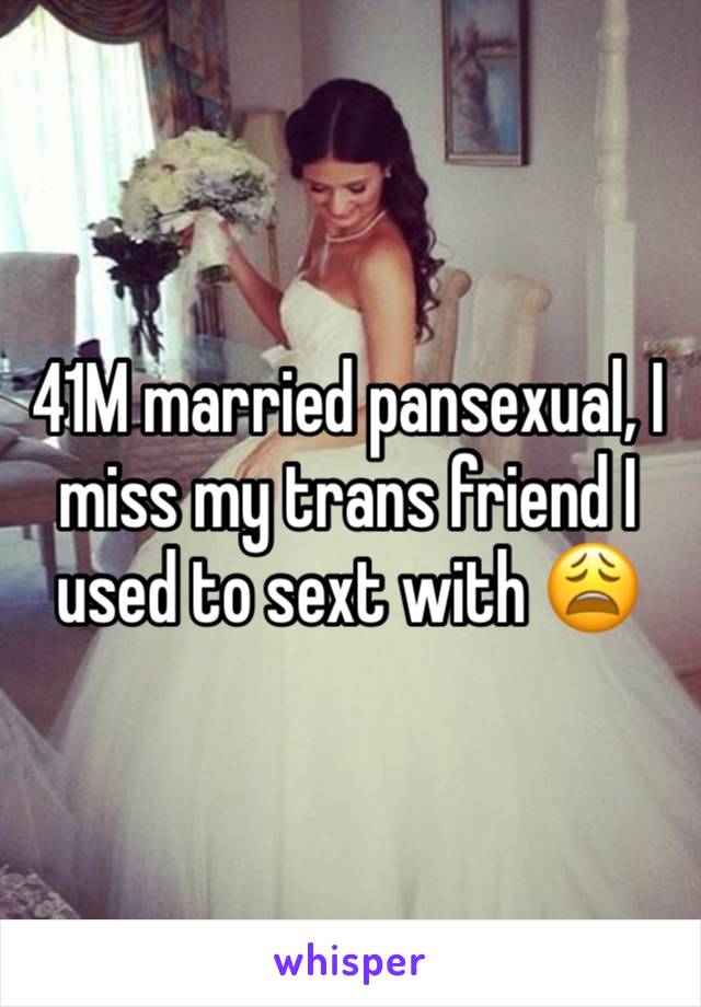 41M married pansexual, I miss my trans friend I used to sext with 😩