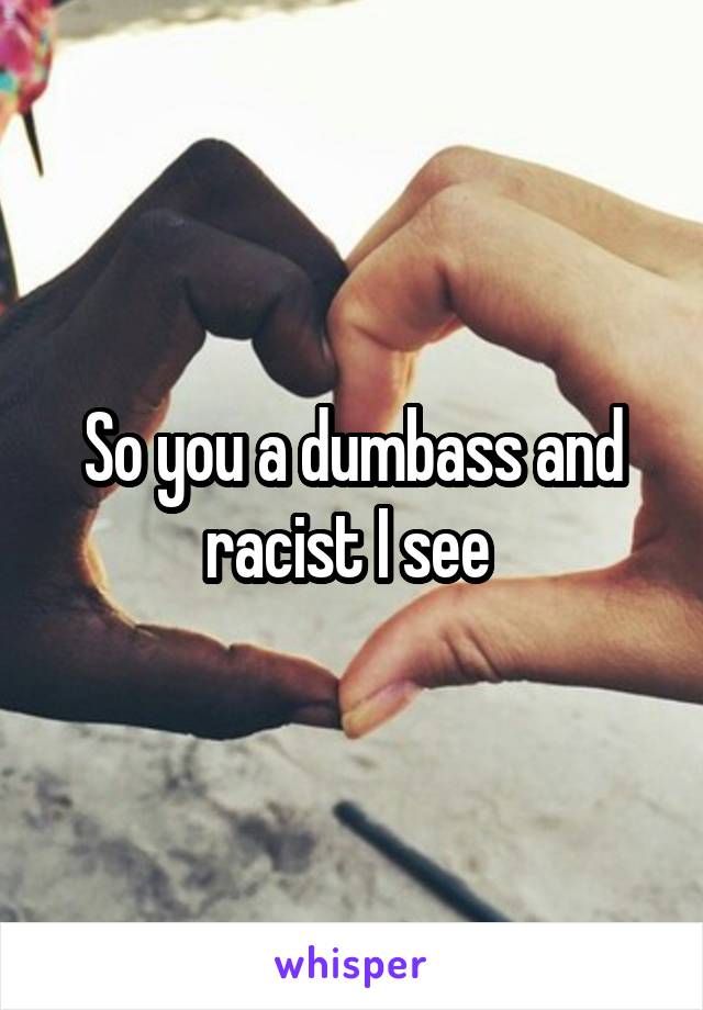 So you a dumbass and racist I see 