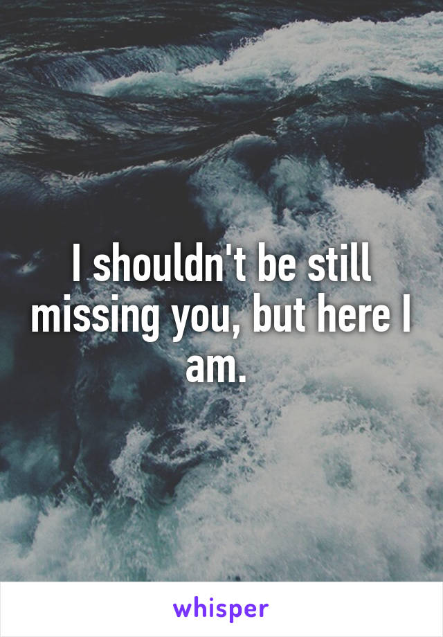 I shouldn't be still missing you, but here I am. 