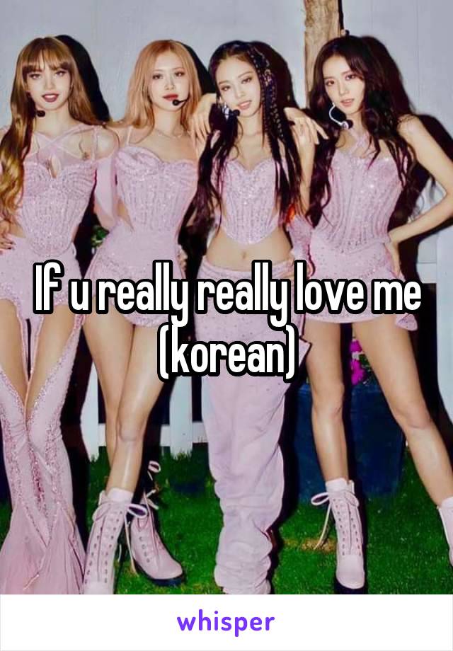 If u really really love me (korean)