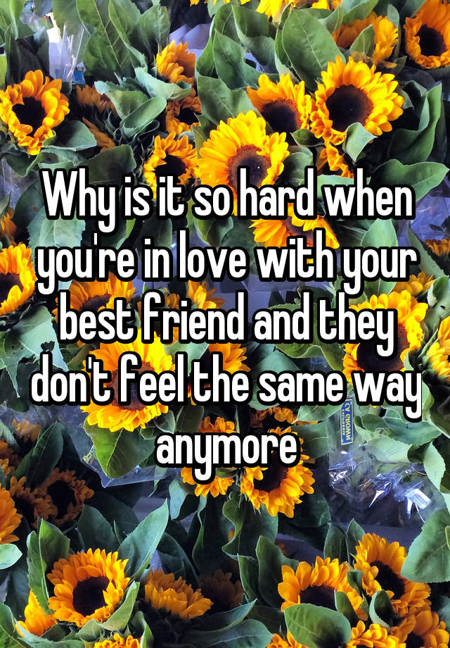 Why is it so hard when you're in love with your best friend and they don't feel the same way anymore