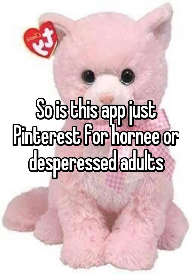 So is this app just Pinterest for hornee or desperessed adults