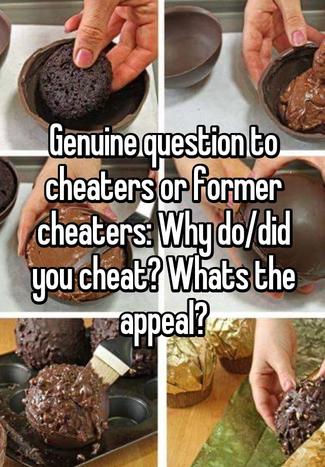 Genuine question to cheaters or former cheaters: Why do/did you cheat? Whats the appeal?