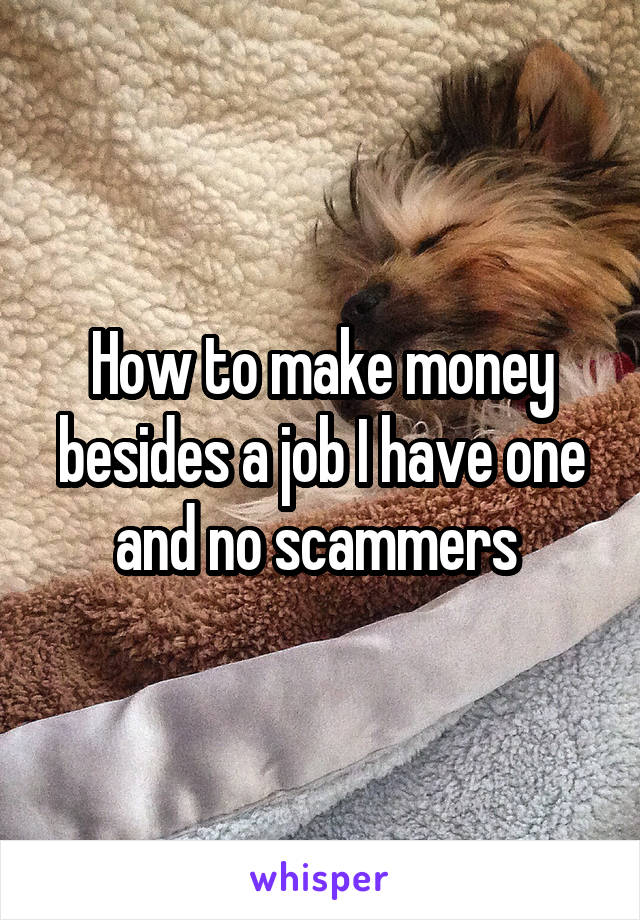 How to make money besides a job I have one and no scammers 