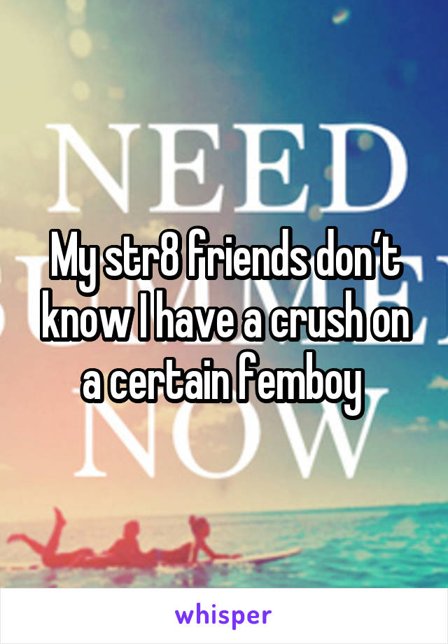 My str8 friends don’t know I have a crush on a certain femboy 