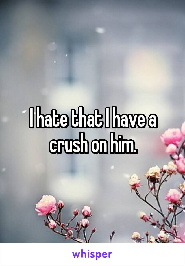 I hate that I have a crush on him.