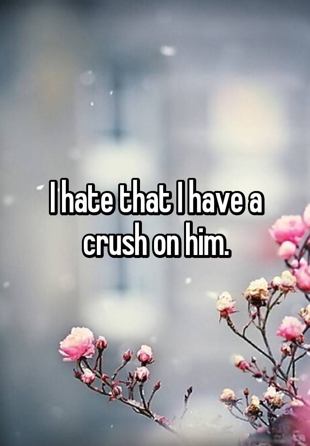 I hate that I have a crush on him.