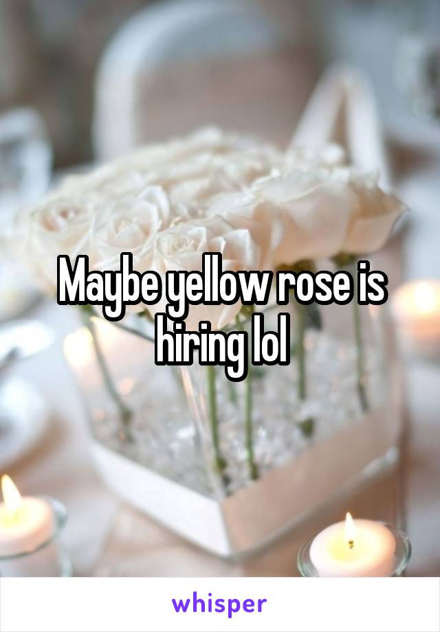 Maybe yellow rose is hiring lol