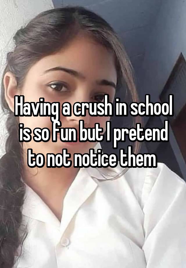 Having a crush in school is so fun but I pretend to not notice them 