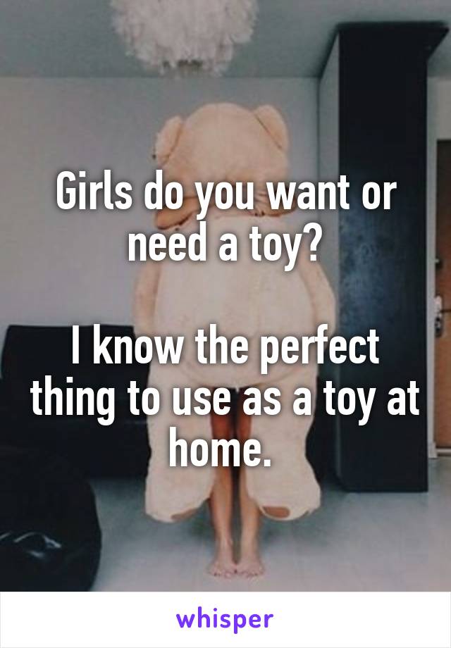 Girls do you want or need a toy?

I know the perfect thing to use as a toy at home. 