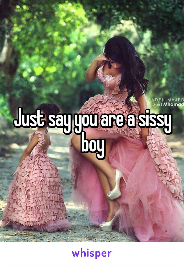 Just say you are a sissy boy