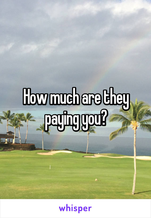 How much are they paying you?